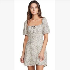 Reformation Blue Floral Jo Mini Dress
